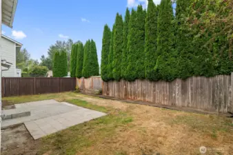 Fully Fenced and very private.