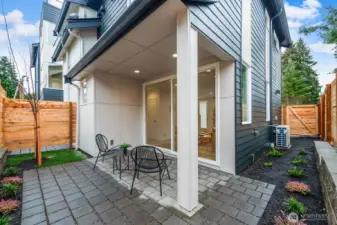 Fully fenced and private covered back patio.