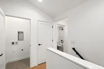 Upstairs laundry room.
