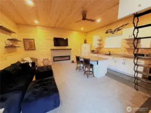 Interior of day use garage