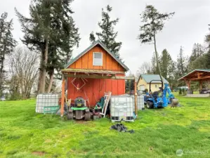 Shed on lot M-2, potential site of future home.