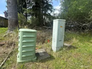 Utilities are on the property, at the southeast corner, at the street.