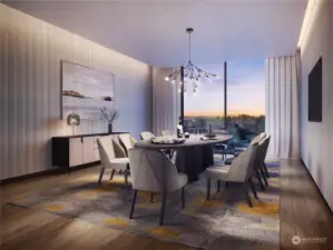 Rendering of top floor private dining.