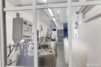 View of the efficient milk processing plant for selling organic, pasteurized milk