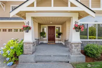 Welcoming, covered porch is great for the rainy season.