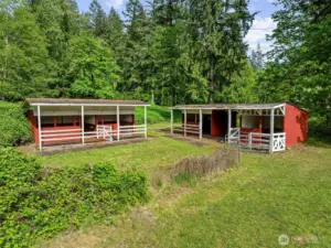 4 horse stables and hay storage!