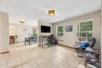 Formal dining room currently being used as an office space.