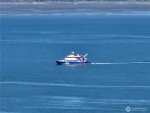The Victoria Clipper cruises by your deck every day.