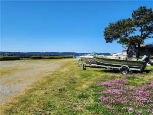 Everyone parks their boats along the side.