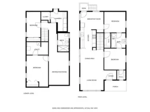 Floor plan of main and lower floors