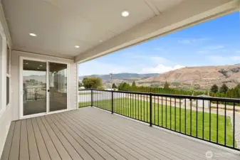 Just off the kitchen and eating space is the viewing deck