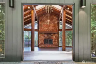 look at the Grandeur of the brick fireplace....let this be the beginning of all the wonders and privilege of this property.