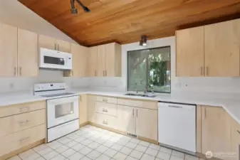 It is so nice to have a large window above the sink...to view the wonders of the great outdoors.