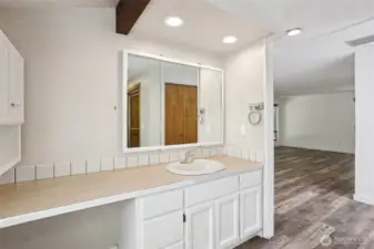Master bathroom #1 with large counter space and room to relax and enjoy. Bedroom #1
