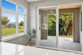 slider to covered back deck