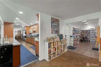 The community library offers a cozy retreat and a selection of books you can check out, perfect for relaxing or learning something new.