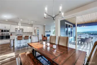 Main floor dining w/kitchen and living room