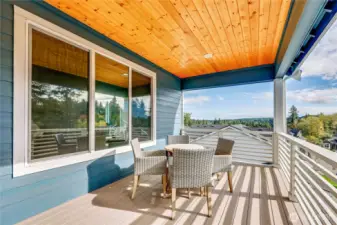 Covered deck off main floor dining room.