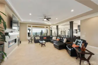 Living room, kitchen, dining and outdoor living are all connected offering perfect living and entertaining space