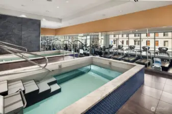 State-of-the-art fitness center complete with yoga studio, endless swimming pools, hot tub, free weights, exercise machines and steam rooms (located in locker rooms).