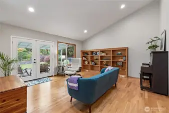 Natural light pours through the large windows.