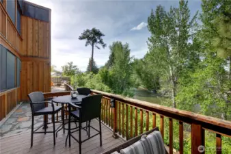 Multiple lounging areas with views.