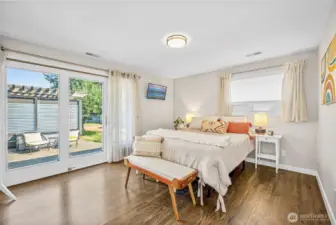 Junior suite with slider to private back patio.
