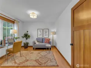 Perfect office/bedroom is bright and cheery