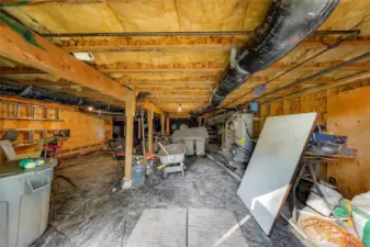 Water heater and furnace under the house.