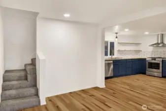 Stairs/Dining/Kitchen