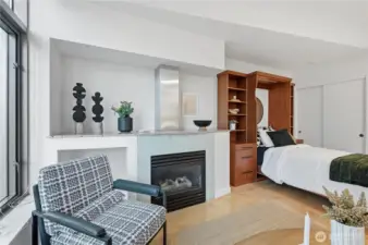 Cool gas fireplace for the ultimate ambience on chilly winter days & nights!