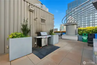 BBQ dinner on the rooftop deck!