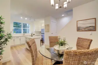 Dining room and kitchen flow seamlessly