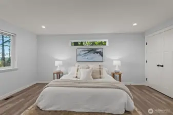 Primary bedroom is VERY large - you could also use it as a second living space or a couple bunk beds!