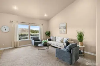 Casual living space with beautiful views out back!