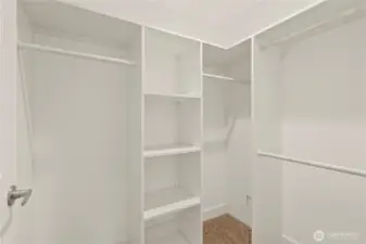 Walk-in closet in the primary bedroom