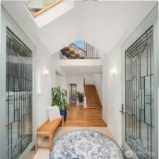 A grand entrance highlighted by Italian marble flooring