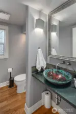 Stylish powder room on the main floor