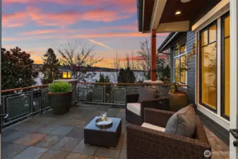 A sweeping view that arcs across the horizon ... from the rugged, snow covered peak of Mt. Rainier to the shimmering waters of Lake Washington, this outlook reflects nature's grandest elements on full display.