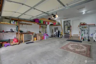 The huge finished garage is the perfect place for more storage or hobbies!
