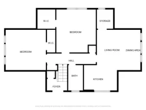 Floor Plan for Upper Level, around 938 sqft (Rented ADU, please call, text, or email LA for more photos of this space)