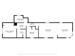 2D floorplan does not include the exterior shed