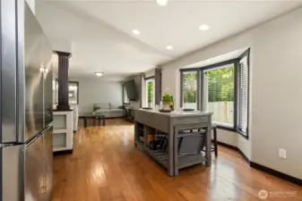 Kitchen opens to family room
