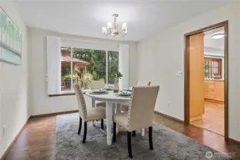 Dining room with easy kitchen access.