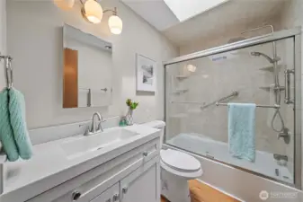 Remodeled main bath.