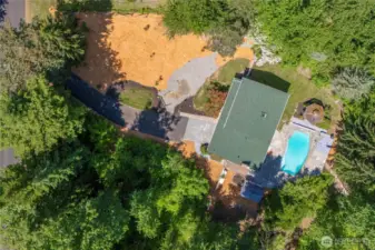 This aerial view shows the incredible privacy of this property.