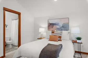 Upstairs Primary bedroom with ensuite bath