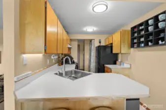 Kitchen with bar, perfect for hosting