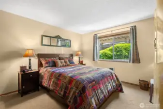 Master bedroom offers privacy and lots of natural light