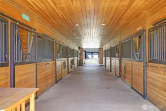 gorgeous barn isle w/custom stall fronts
